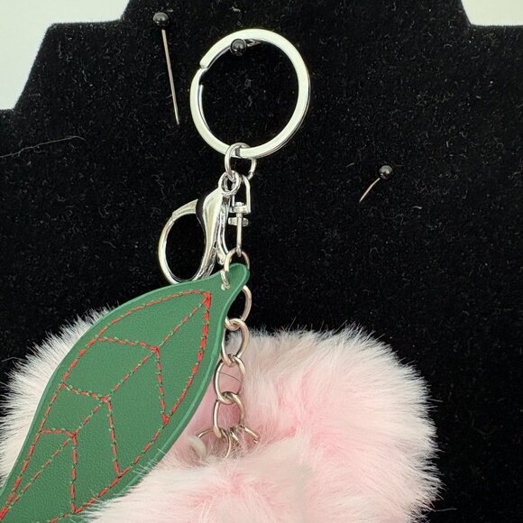 Faux Fur Pink Grapes Keychains Bag Charms Car Key Key chain Key Ring NWOT - Picture 3 of 5
